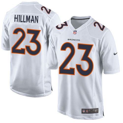 Nike Broncos #23 Ronnie Hillman White Men's Stitched NFL Game Event Jersey