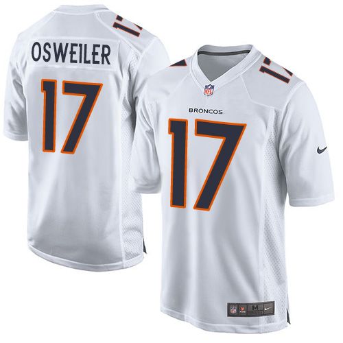 Nike Broncos #17 Brock Osweiler White Men's Stitched NFL Game Event Jersey