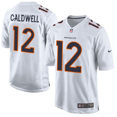 Nike Broncos #12 Andre Caldwell White Men's Stitched NFL Game Event Jersey