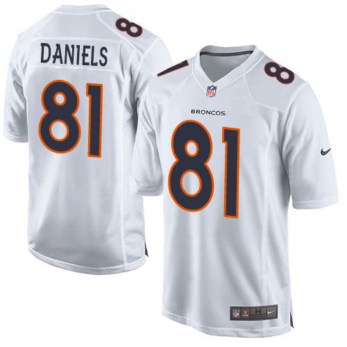 Nike Broncos #81 Owen Daniels White Men's Stitched NFL Game Event Jersey