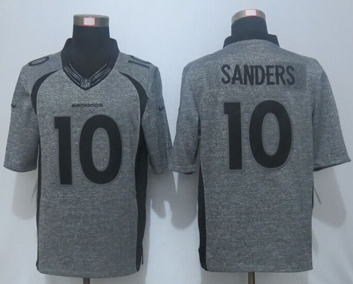 NEW Nike Broncos #10 Emmanuel Sanders Gray Men's Stitched Gridiron Gray Limited Jersey