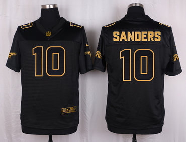 Nike Broncos #10 Emmanuel Sanders Pro Line Black Gold Collection Men's Stitched NFL Elite Jersey