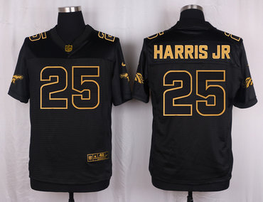 Nike Broncos #25 Chris Harris Jr Pro Line Black Gold Collection Men's Stitched NFL Elite Jersey