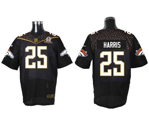 Nike Broncos #25 Chris Harris Jr Black 2016 Pro Bowl Men's Stitched NFL Elite Jersey