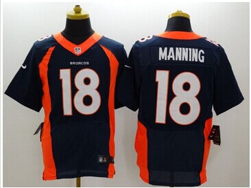 NEW Denver Broncos #18 Peyton Manning Navy Blue Alternate NFL New Elite Jersey