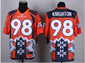 NEW Denver Broncos #98 Terrance Knighton Orange NFL Elite Noble Fashion Jersey