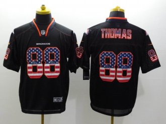 2014 New Nike Broncos #88 Demaryius Thomas USA Flag Fashion Black Elite Jerseys