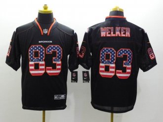 2014 New Nike Broncos #83 Wes Welker USA Flag Fashion Black Elite Jerseys