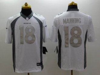 Nike Denver Broncos #18 Manning White NFL Limited Platinum Jersey