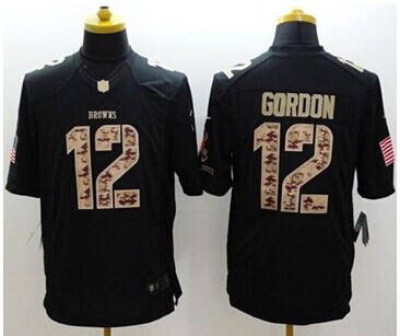 New Browns #12 Josh Gordon Black NFL Limited Salute to Service jersey