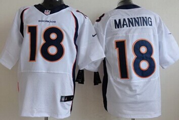 2013 NFL NEW Denver Broncos 18 Peyton Manning White Jerseys(Elite)