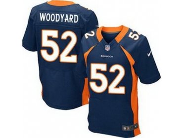 2012 NFL NEW Denver Broncos 52 Wesley Woodyard Blue Jerseys(Elite)