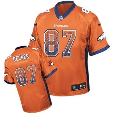 NEW Denver Broncos 87 Eric Decker Orange Team Color Stitched NFL Elite Drift Fashion Jersey