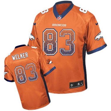 NEW Denver Broncos 83 Wes Welker Orange Team Color Stitched NFL Elite Drift Fashion Jersey