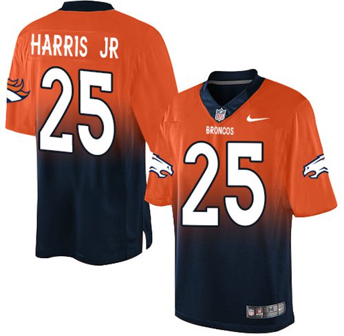 Nike Broncos #25 Chris Harris Jr Orange Navy Blue Men's Stitched NFL Elite Fadeaway Fashion Jersey