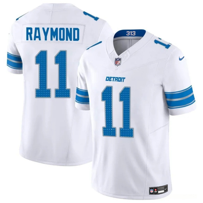 Men's Detroit Lions #11 Kalif Raymond White 2024 F.U.S.E. Vapor Limited Stitched Jersey