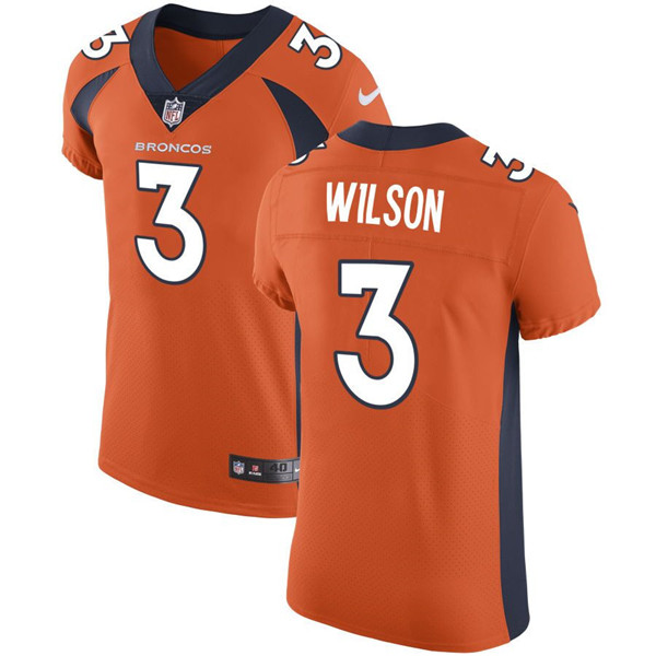 Men's Denver Broncos #3 Russell Wilson Orange Vapor Untouchable Elite Jersey