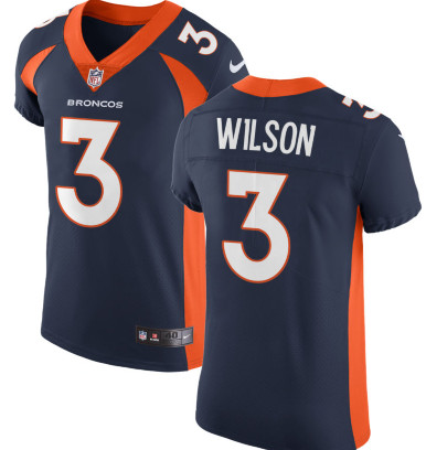 Men's Denver Broncos #3 Russell Wilson Navy Vapor Untouchable Elite Jersey