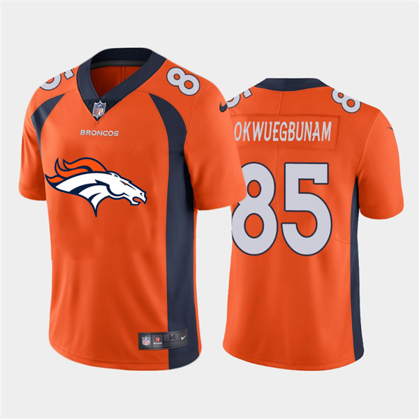 Nike Broncos 85 Albert Okwuegbunam Orange Team Big Logo Vapor Untouchable Limited Jersey