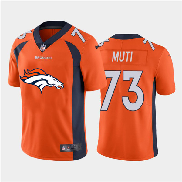 Nike Broncos 73 Netane Muti Orange Team Big Logo Vapor Untouchable Limited Jersey