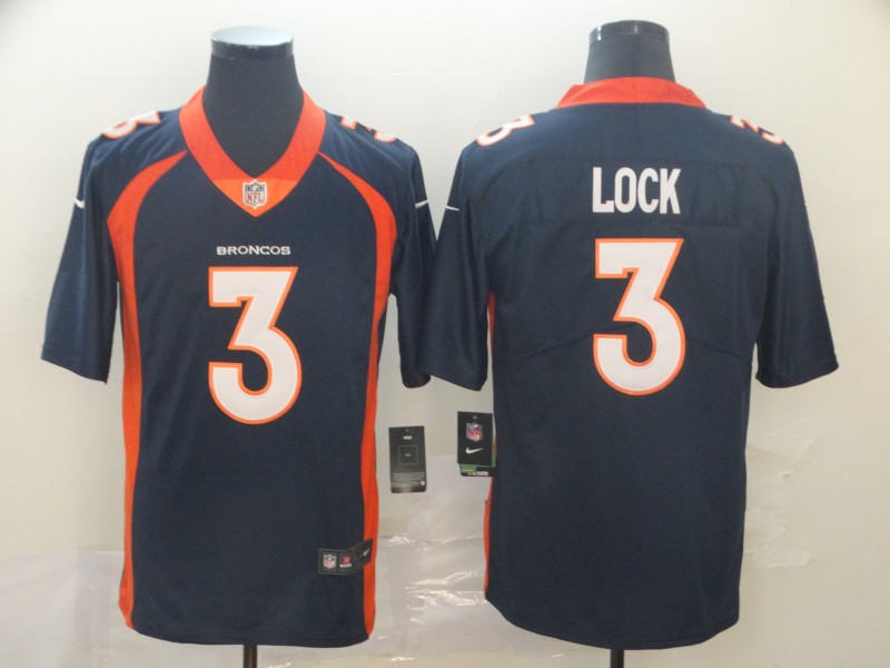 Nike Broncos 3 Drew Lock Navy Vapor Untouchable Limited Jersey