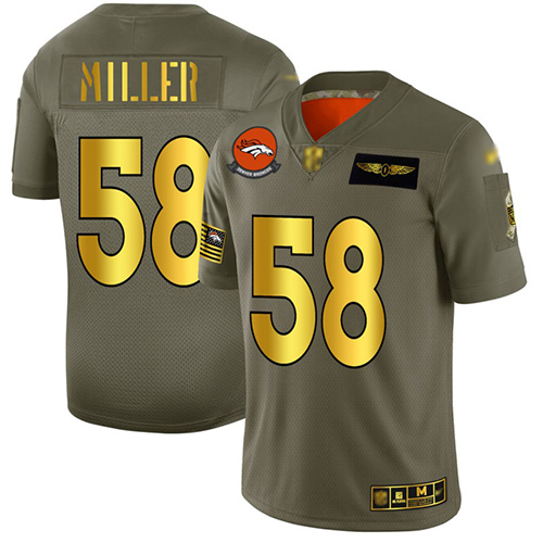 Broncos #58 Von Miller Camo Gold Men's Stitched Football Limited 2019 Salute To Service Jersey