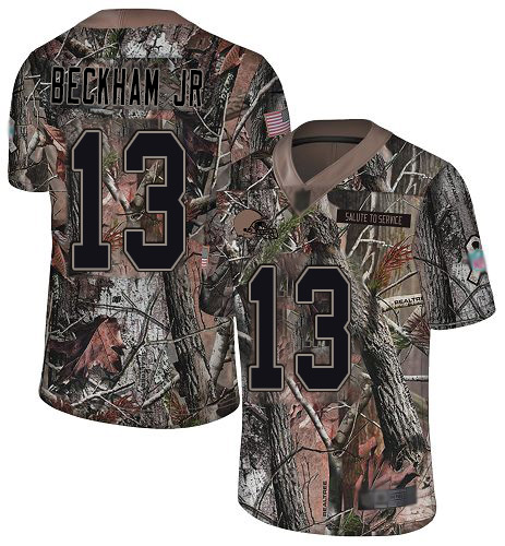 Browns #13 Odell Beckham Jr Camo Men's Stitched Football Limited Rush Realtree Jersey