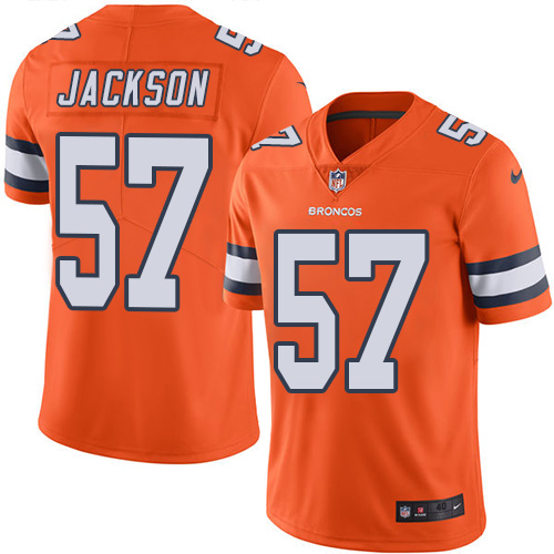 Nike Broncos #57 Tom Jackson Orange Stitched NFL Limited Rush Jersey