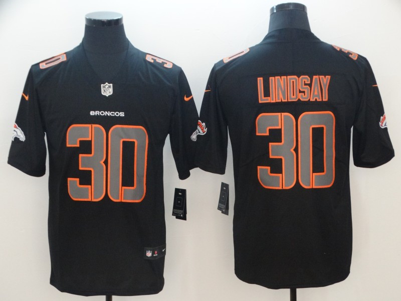 Nike Broncos 30 Phillip Lindsay Black Impact Rush Limited Jersey