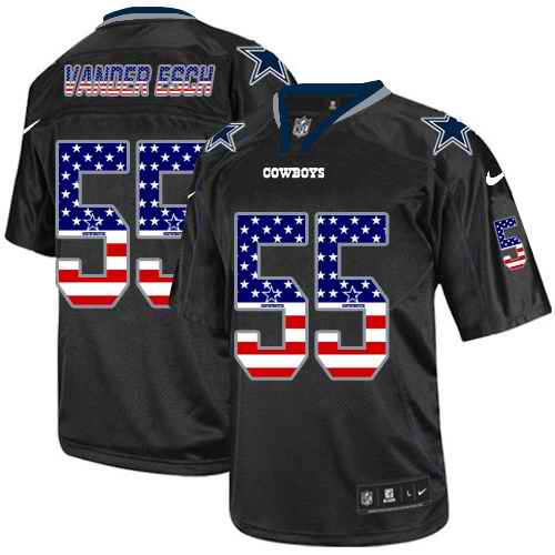 Nike Broncos 55 Bradley Chubb Black USA Flag Fashion Limited JerseyS