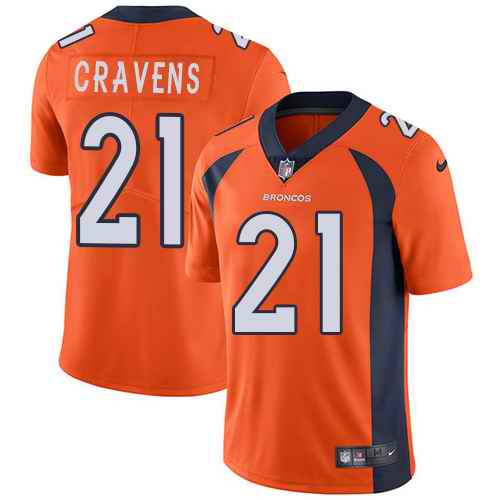 Nike Broncos 21 Su'a Cravens Orange Vapor Untouchable Limited Jersey