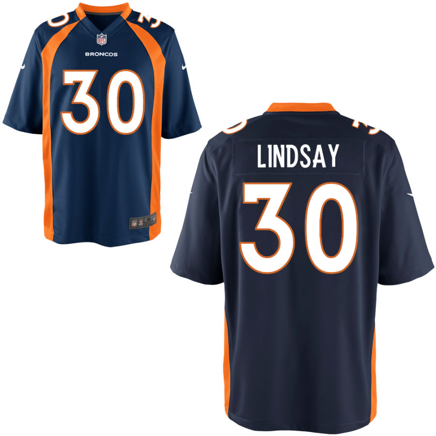 Nike Broncos 30 Phillip Lindsay Navy Elite Jersey