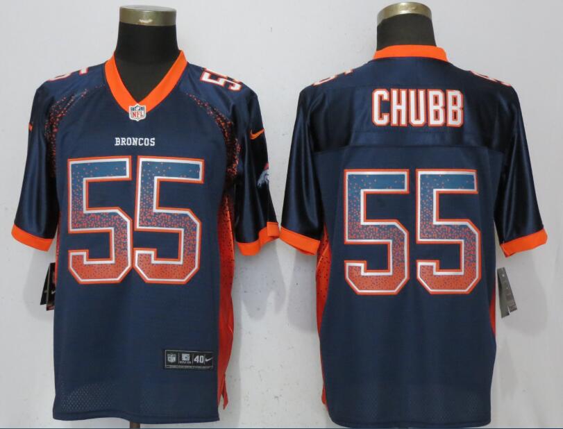 Nike Broncos 55 Bradley Chubb Navy Drift Fashion Elite Jersey