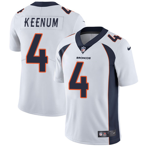 Nike Broncos #4 Case Keenum White Men's Stitched NFL Vapor Untouchable Limited Jersey