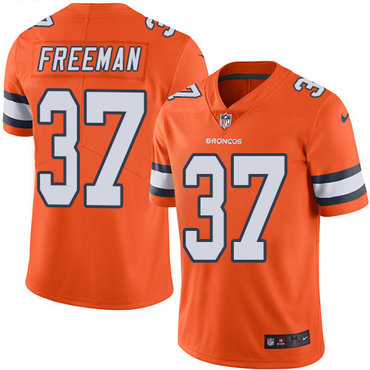 Nike Broncos #37 Royce Freeman Orange Men's Stitched NFL Limited Rush Jersey