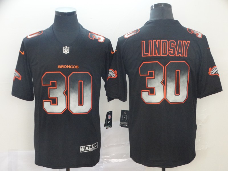 Broncos 30 Phillip Lindsay Black Arch Smoke Vapor Untouchable Limited Jersey