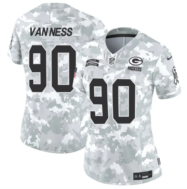 Women's Green Bay Packers #90 Lukas Van Ness 2024 F.U.S.E Arctic Camo Salute To Service Limited Stitched Football Jersey(Run Small)