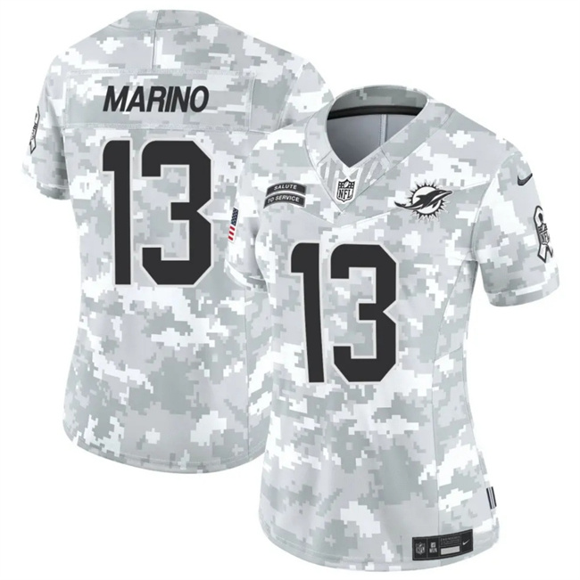 Women's Miami Dolphins #13 Dan Marino 2024 F.U.S.E Arctic Camo Salute To Service Limited Stitched Football Jersey(Run Small)