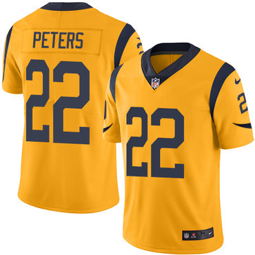 Nike Rams #22 Marcus Peters Gold Men's Stitched NFL Limited Rush Jersey