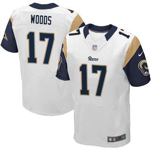 Nike Rams #17 Robert Woods White Men's Stitched NFL Elite Jersey