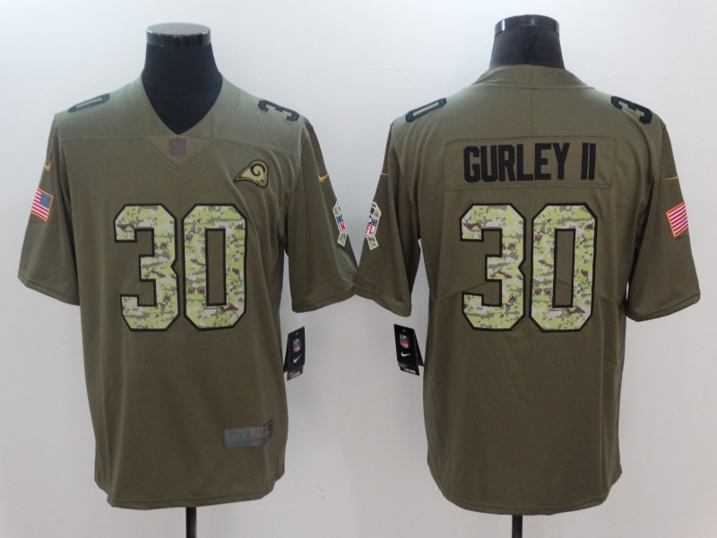 Nike Rams 30 Todd Gurley II Olive Camo Salute To Service Limited Jersey