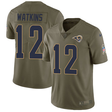 Nike Rams #12 Sammy Watkins Olive Men's Stitched NFL Limited 2017 Salute to Service Jersey