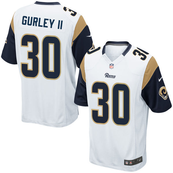 Nike Rams 30 Todd Gurley II White Game Jersey