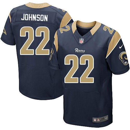 Nike Rams #22 Trumaine Johnson Navy Blue Team Color Men's Stitched NFL Elite Jersey