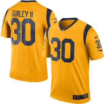 Men's Los Angeles Rams #30 Todd Gurley Nike Gold Color Rush Legend Jersey