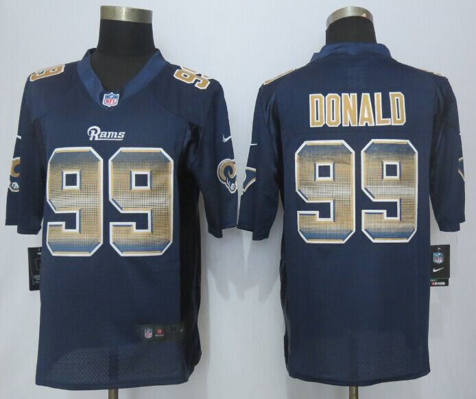 2015 New New St.Louis Rams #99 Aaron Donald Navy Blue Strobe Limited Jersey