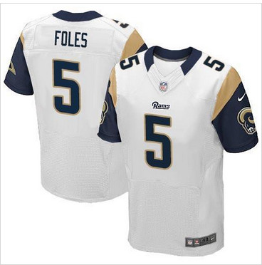 NEW St. Louis Rams #5 Nick Foles White Men's Stitched NFL Elite Jersey