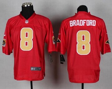 New St.Louis Rams #8 Sam Bradford Red NFL Elite QB Practice Jersey