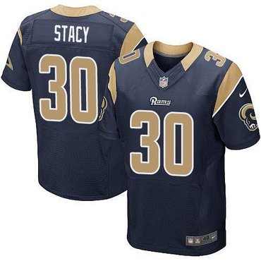 New St.Louis Rams #30 Zac Stacy White Navy Blue Team Color NFL Elite Jersey