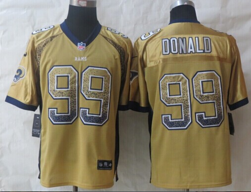 NEW St.Louis Rams #99 Aaron Donald Gold NFL Elite Drift Fashion Jersey